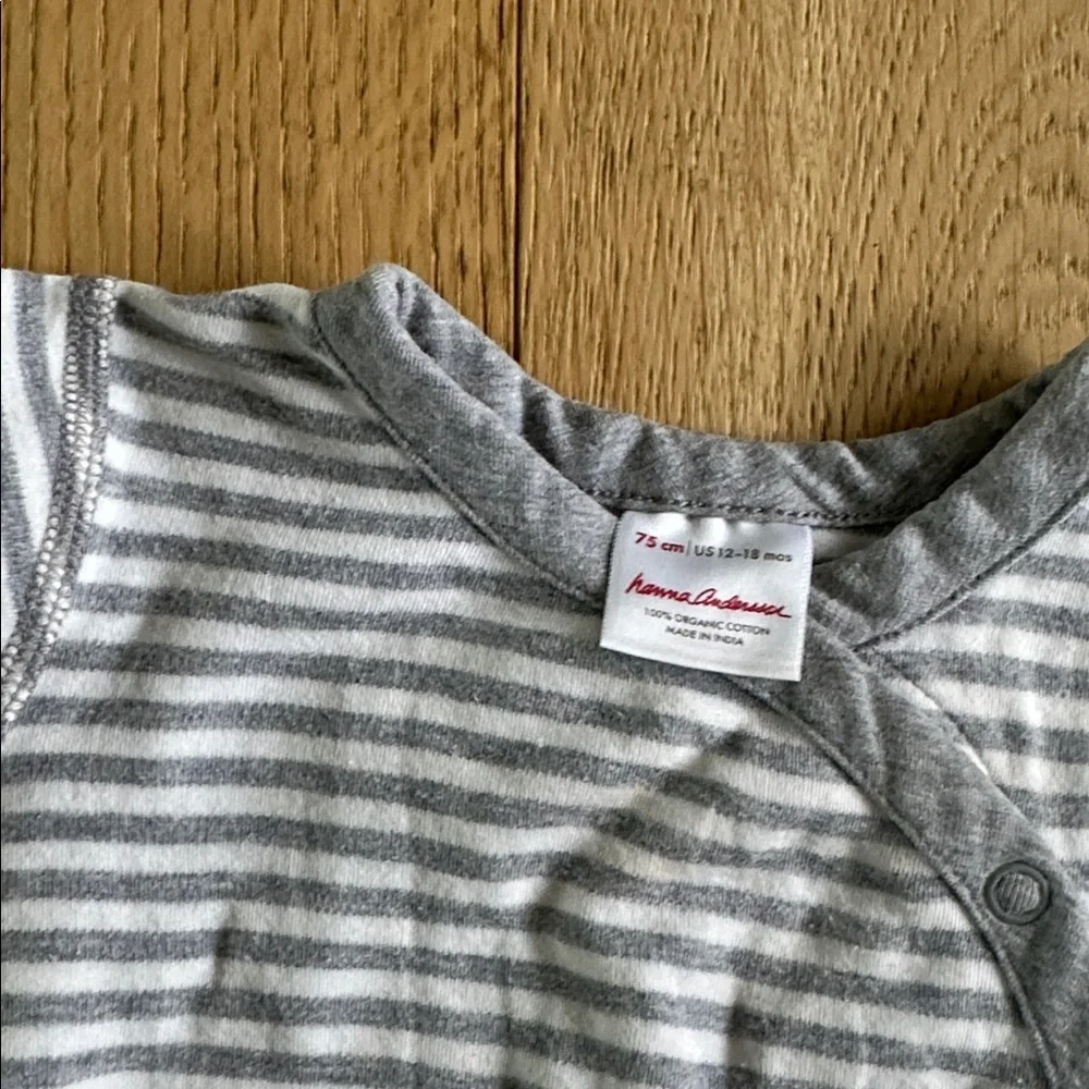 Hanna Andersson Striped Gray Kids One Piece 12/18m